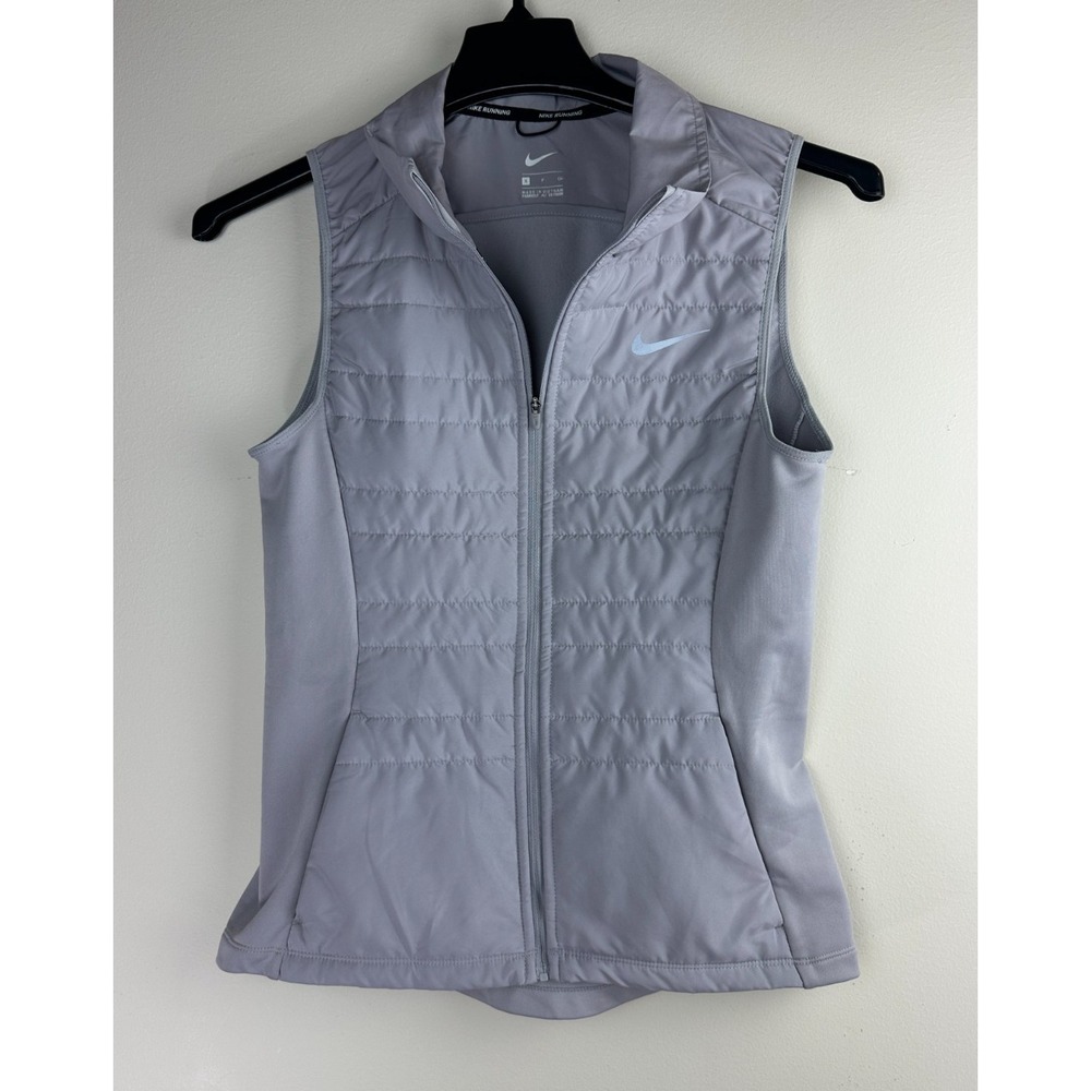 Nike Running Aerolayer Quilted Puffer Vest Grey Lavender Zip Up 856222-059 Small - Picture 14 of 14